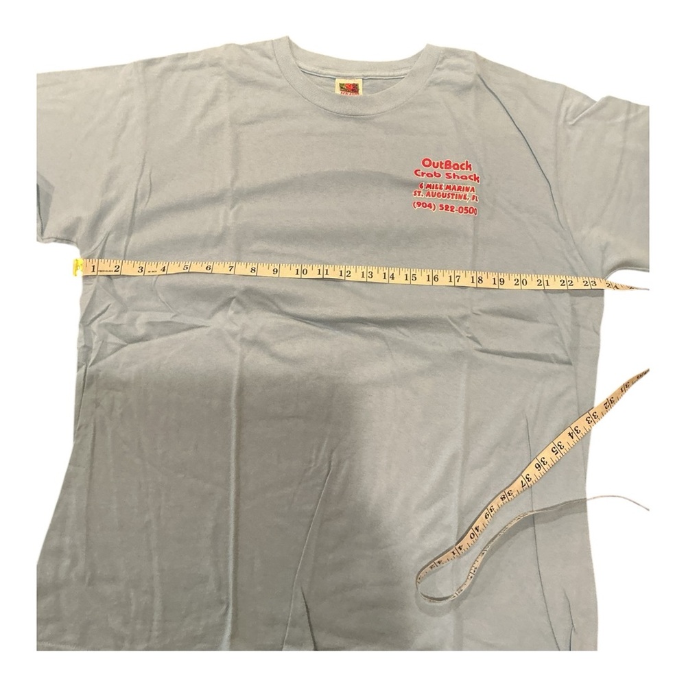 Vintage OutBack Crab Shark T-Shirt Men’s Size XL Gray Free Beer - Picture 5 of 6